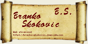 Branko Skoković vizit kartica